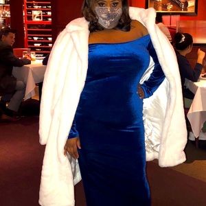 Boohoo Faux Fur Coat - Off White - Size 18. Worn Once